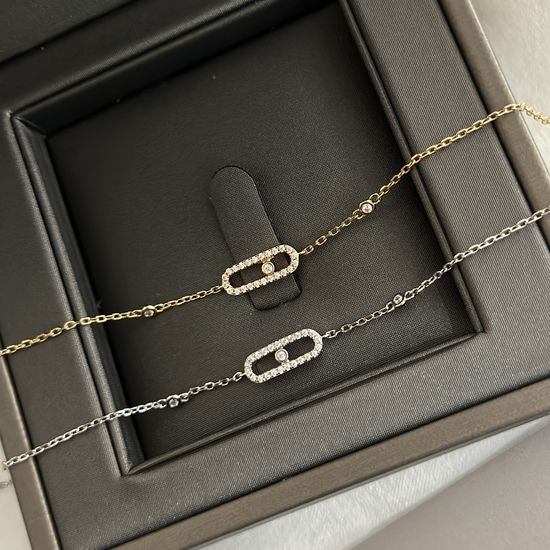 Messika Sliding Diamond Silver Bracelet