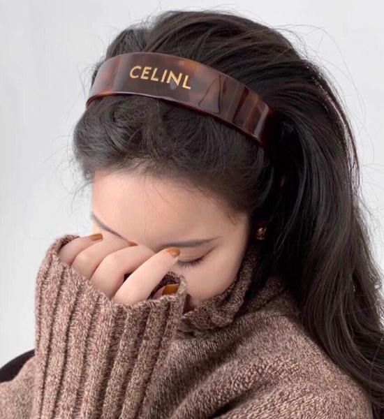 Celine Resin Letter Engraved Hair Hoop