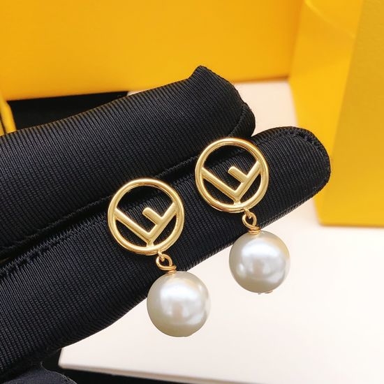 Fendi Pearl Drop Fashion Stud Earrings