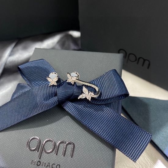 Apm monaco Asymmetric Butterfly Silver Earrings