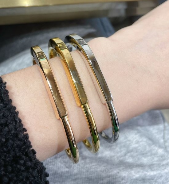 Tiffany & Co. Polished Lock Bangle Bracelet