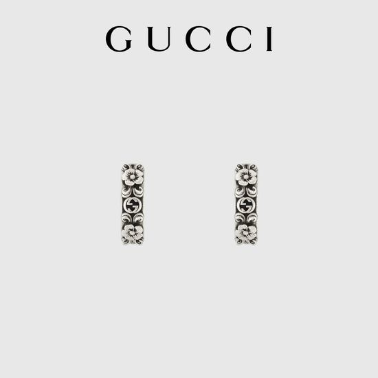 Gucci Vintage Interlocking Flower Earrings