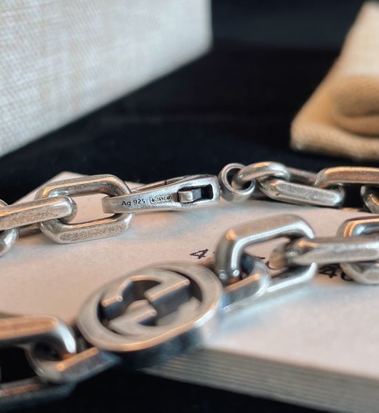 Gucci Vintage Interlocking Bracelet Distressed Finish