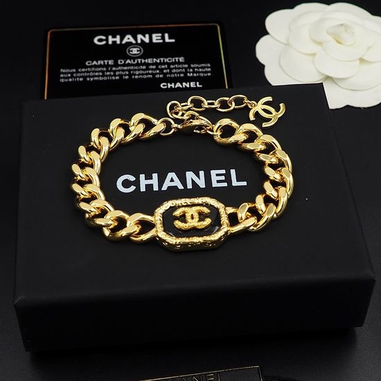 Chanel Vintage Agate Pattern Chain Bracelet