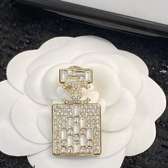 Chanel Rhinestone Perfume Bottle Necklace Dainty Jewelry