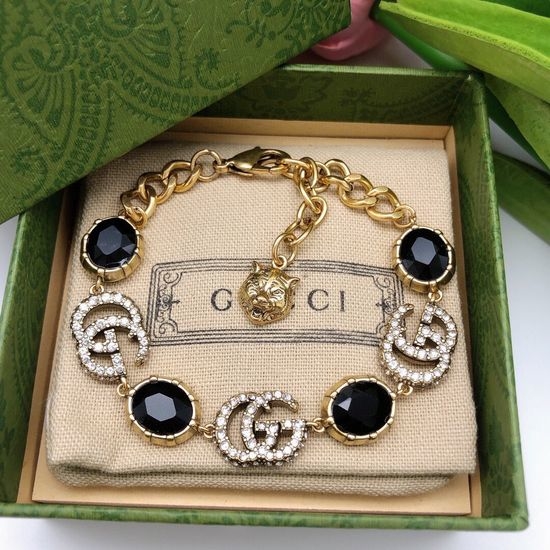 Gucci Vintage Logo Gemstone Bracelet
