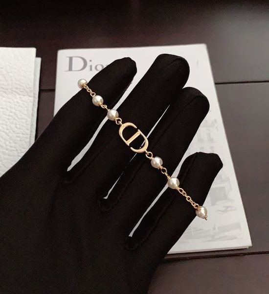 Christian Dior CD Pearl Beaded Classic Stylish Bracelet