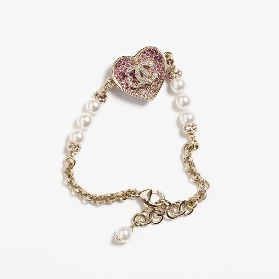 Chanel Pink Gradient Heart Bracelet