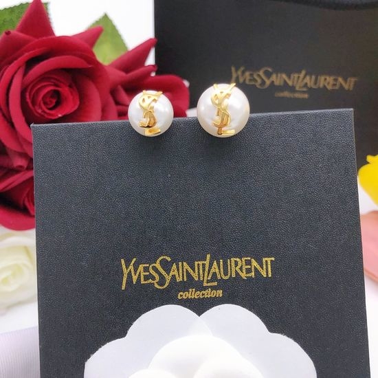 Yves Saint Laurent YSL Vintage Pearl Stud Earrings
