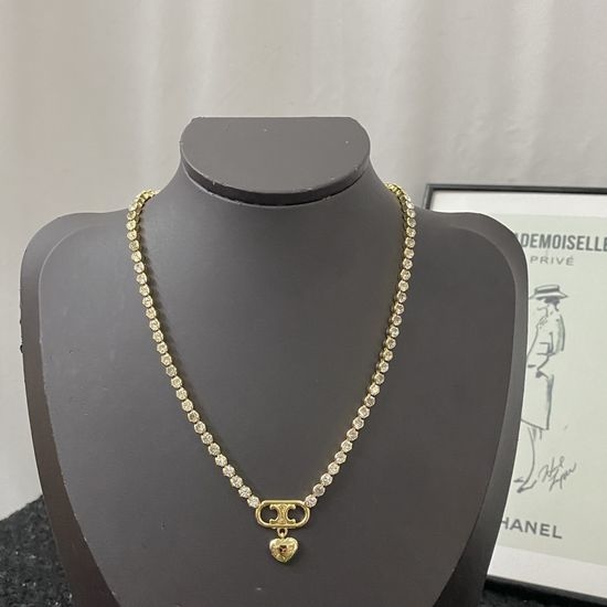 Celine Sparkling Crystal Pendant Necklace