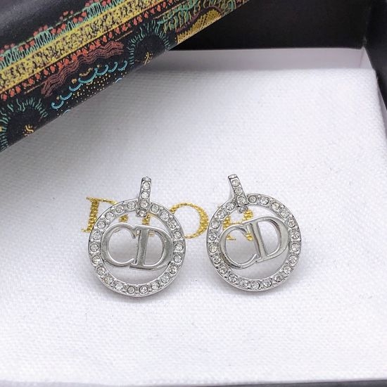 Christian Dior CD Mini Round Diamond Silver Pendant