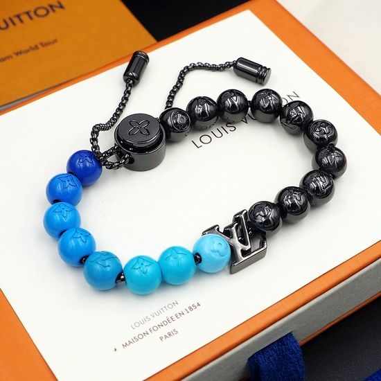 Louis Vuitton LV Slim Stackable Blue Beaded Bracelet