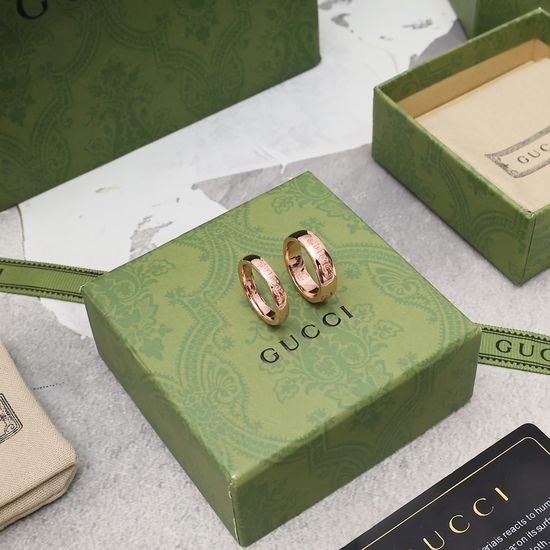 Gucci Rose Gold Decorative Jewelry Ring