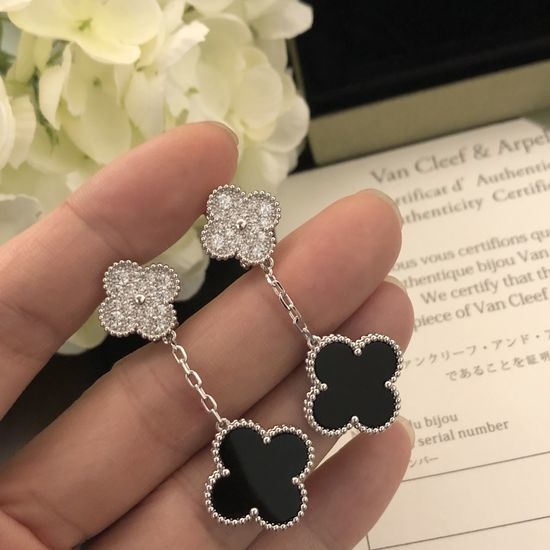 Van Cleef & Arpels VCA Double Flower Stud Earrings