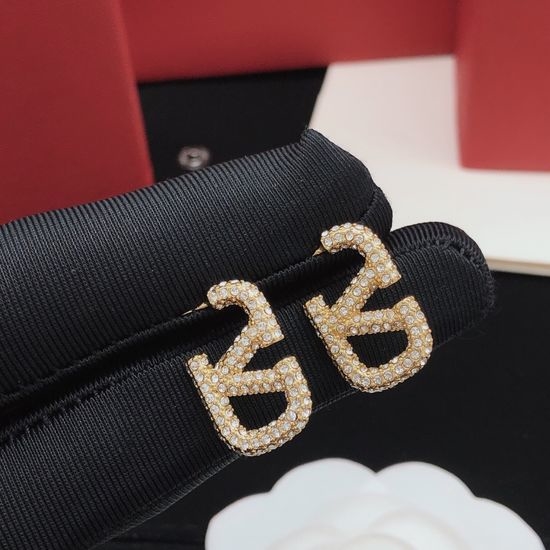 Valentino Small Diamond Inlaid Stud Earrings