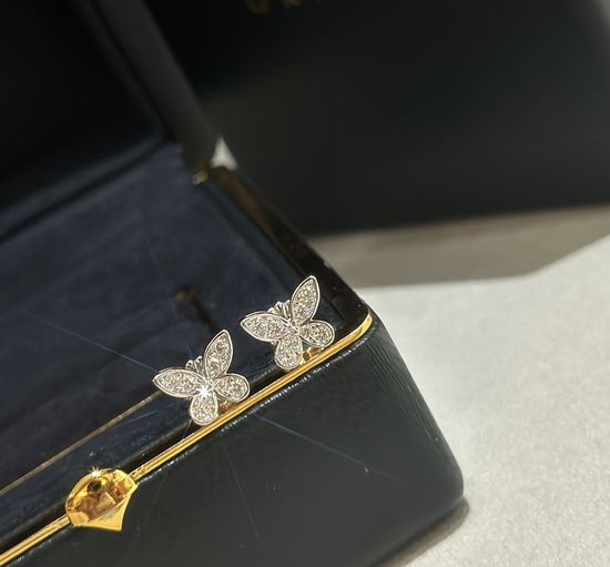 Graff Full Diamond Butterfly Stud Earrings