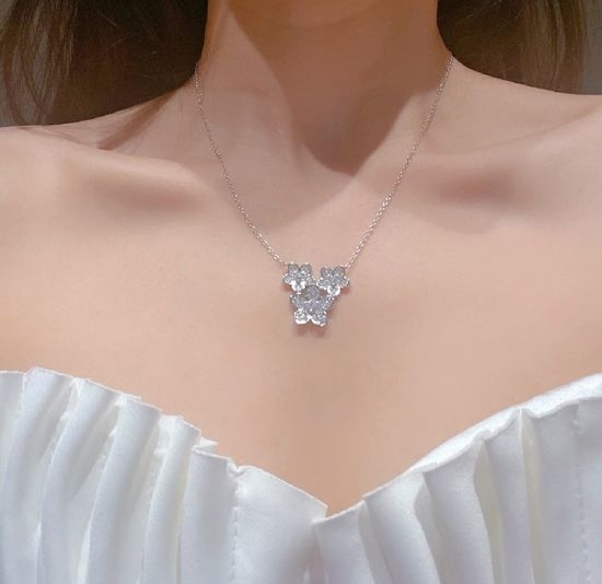 Graff Three-Flower Cubic Zirconia Necklace
