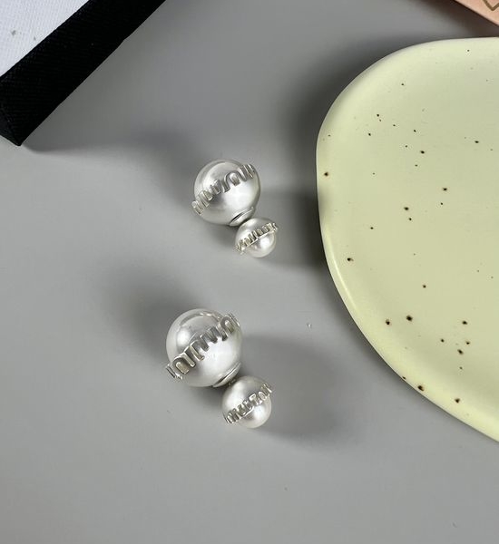 Miu Miu Pearl Wrapped Reversible Stud Earrings