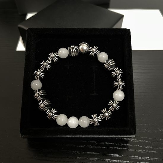 Chrome Hearts 8mm Cross Pattern Metal Bead Bracelet