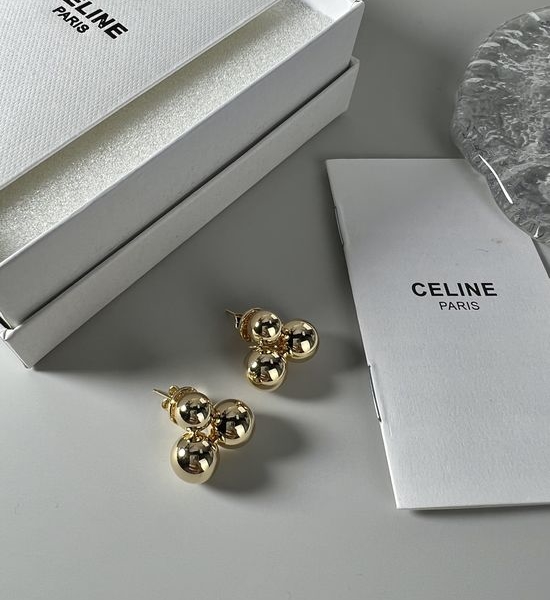 Celine Polished Versatile Three Bead Earrings