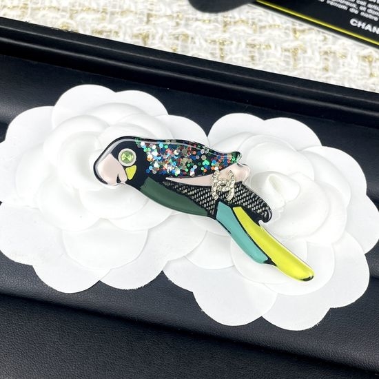 Chanel Resin Parrot Shape Brooch