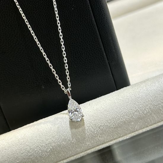 Harry Winston Drop Diamond Necklace 925 Silver