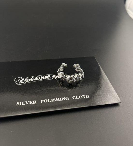 Chrome Hearts Open Ring with Floral Cross