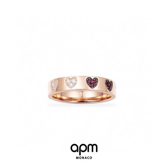 Apm monaco Rose Gold Double-sided Heart Ring