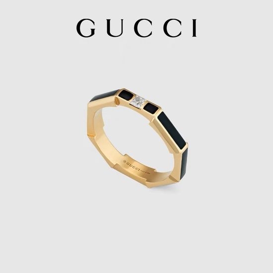 Gucci Enamel Diamond Ring Classic Jewelry Piece