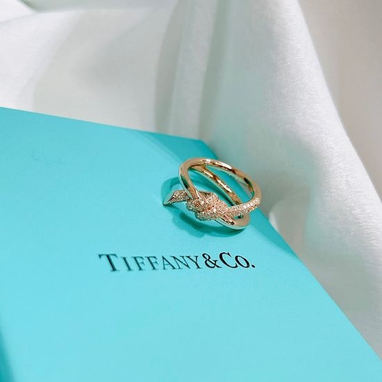 Tiffany & Co. Half Diamond Knot Ring Elegant Design