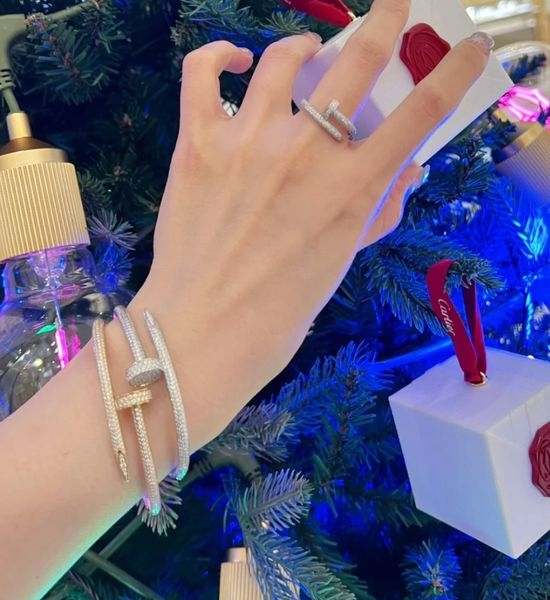 Cartier Diamond Paved Nail Bangle