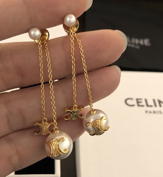 Celine Pearl Stud Earrings Classic Style