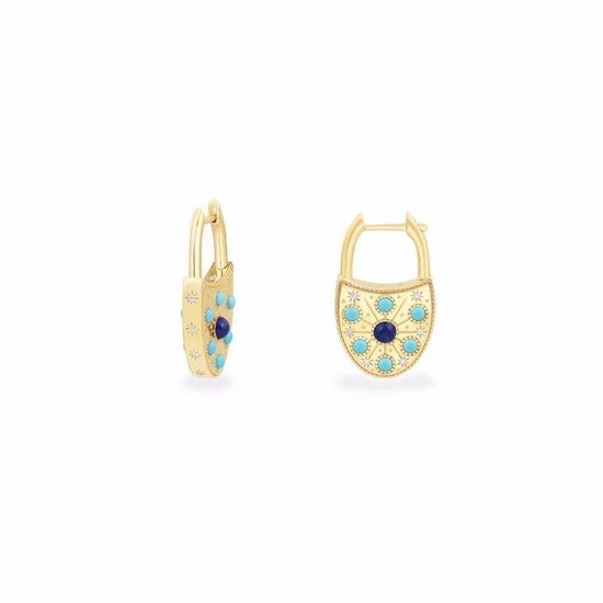 Apm monaco Padlock Decorated Circle Hoop Earrings