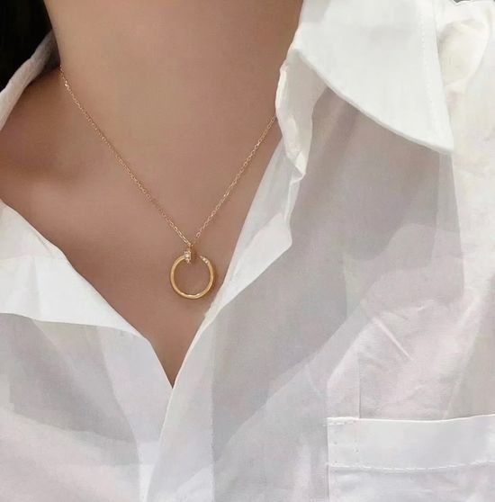 Cartier Diamond Accent Nail Pendant Necklace