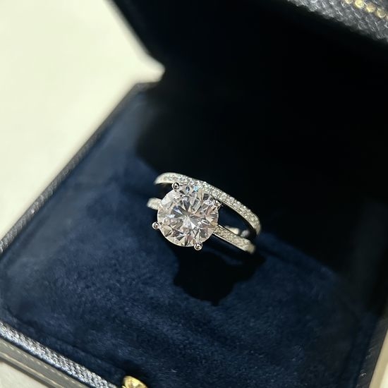 Graff Diamond Inlaid Silver Stackable Rings