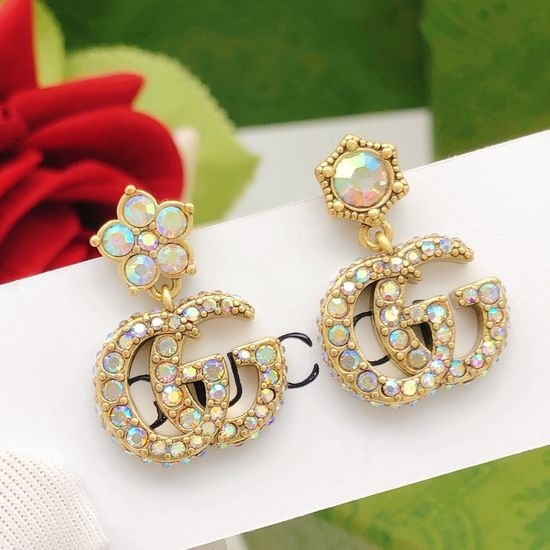 Gucci Colorful Rhinestone Star Stud Earrings