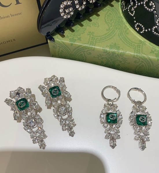 Gucci Emerald Gemstone Elegant Earrings