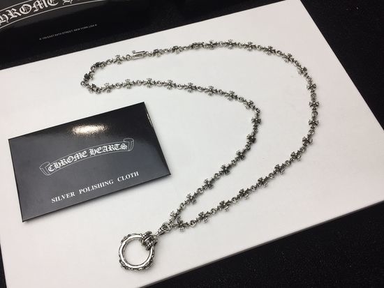 Chrome Hearts Cross Pattern Ring Pendant Necklace