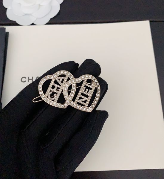 Chanel Classic Double Heart Hair Clip