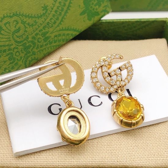 Gucci Vintage Logo Rhinestone Stud Earrings