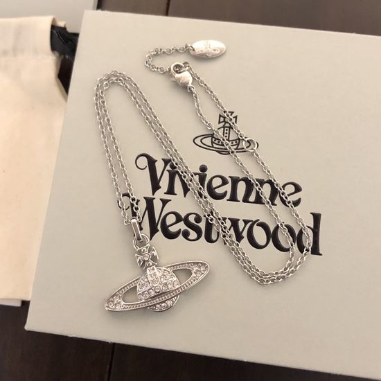 Vivienne Westhood Sparkling Saturn Shape Necklace