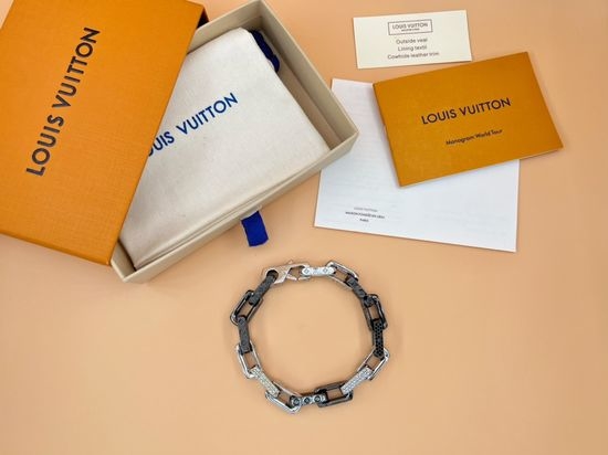 Louis Vuitton LV Rhinestone Bamboo Monogram Chain Bracelet