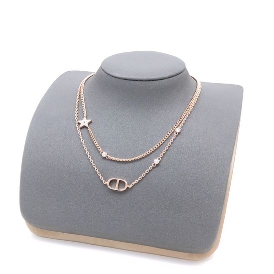 Christian Dior CD Double Layer Star Necklace