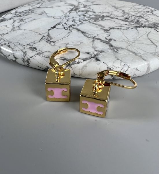 Celine Square Color Series Necklace Earrings Jewelry Set