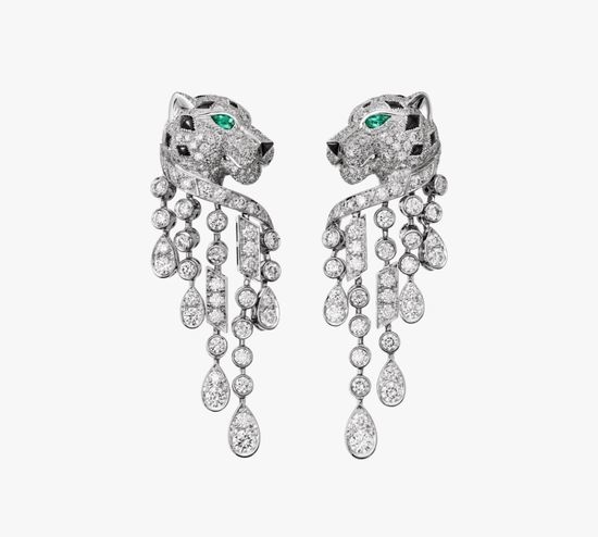Cartier Thick Leopard Tassel Dangle Earrings