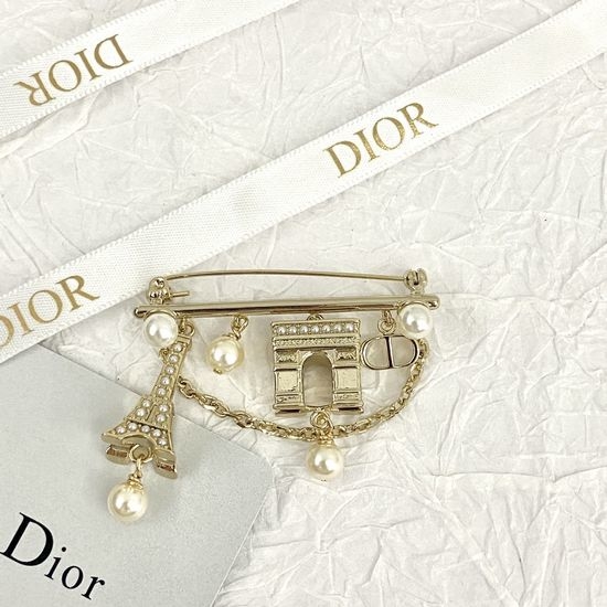 Christian Dior CD Tower Tassel Chain Brooch Versatile Jewelry