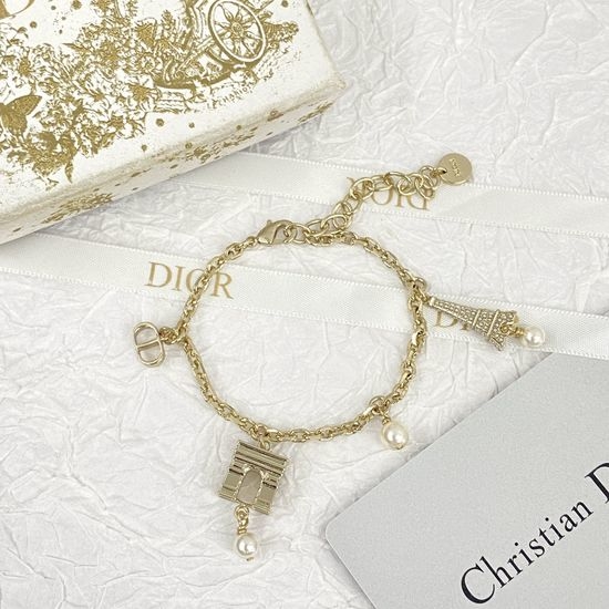 Christian Dior CD Tower Arc de Triomphe Beaded Bracelet