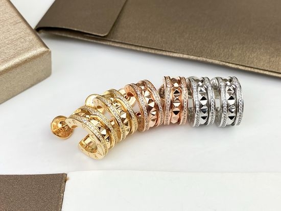 Bvlgari Rivet Full Diamond Couple Stud Earrings