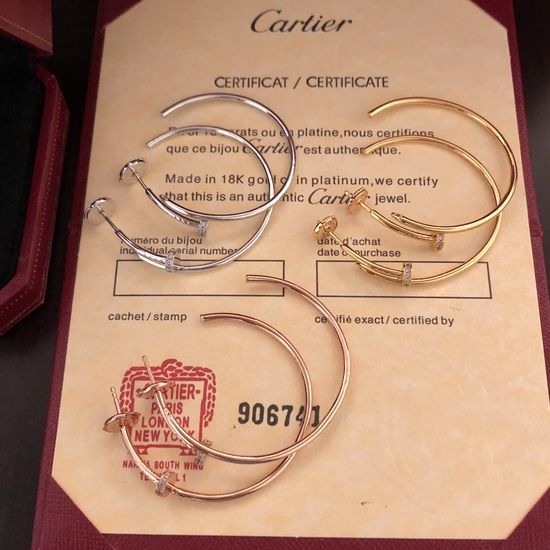 Cartier Minimalist Nail Shape Diamond Earrings
