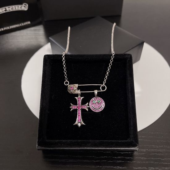Chrome Hearts Retro Style Cross Pendant Necklace Jewelry